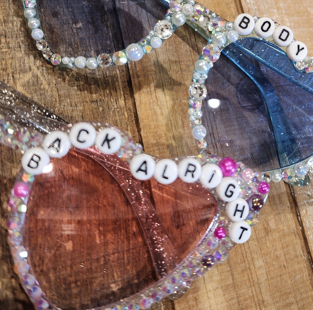 Backstreet Boys Bling Sunglasses Crystal Lyric Sphere Tour Custom Heart Set Of 4 - Picture 16 of 17